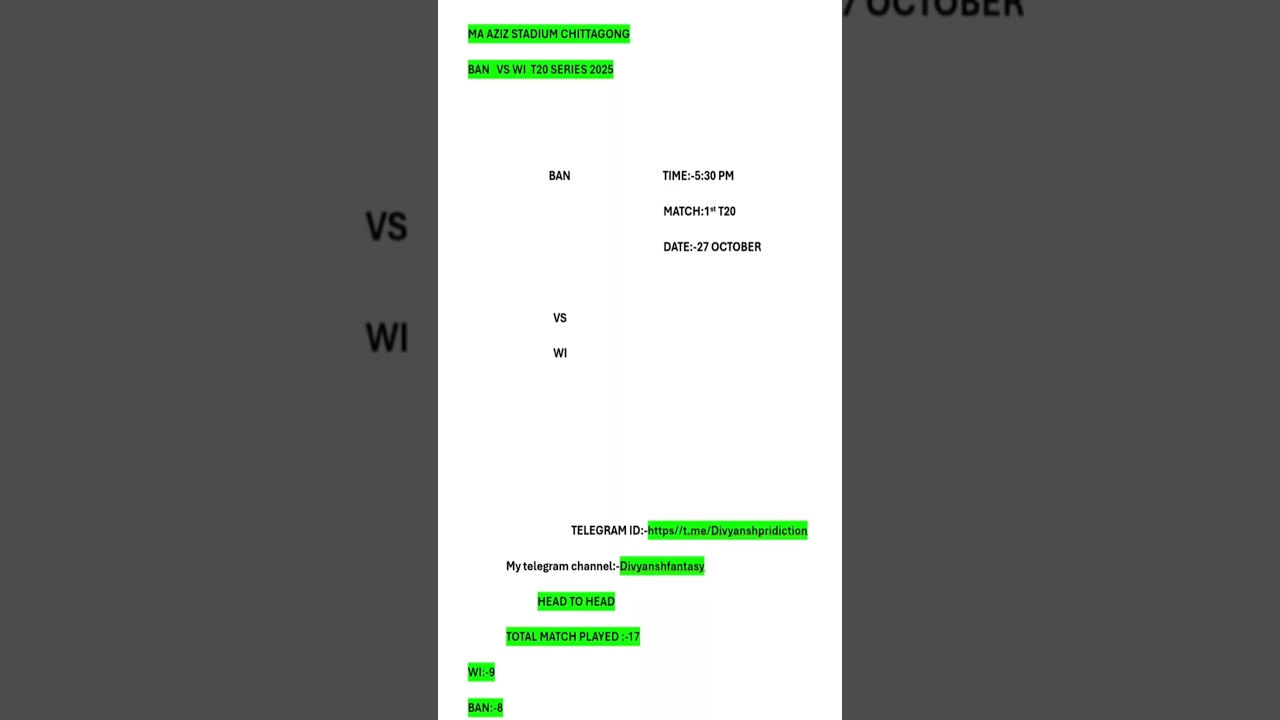 BAN VS WI 1st T20 MATCH | team prediction | 