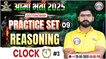 Army GD Reasoning Practice Set 2025 | Clock | Reasoning for Army GD/TDN/WMP By Kuldeep Sir