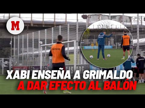 La explicación de 10&#39;&#39; de Xabi Alonso a Grimaldo para darle efecto al balón I MARCA