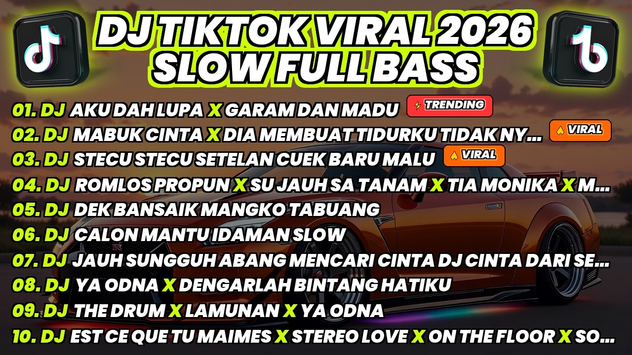 DJ TIKTOK VIRAL TERBARU 2026 - AKU DAH LUPA X GARAM DAN MADU X MABUK CINTA - FULL BASS SLOW