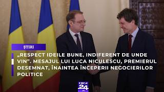 Mesajul lui Luca Niculescu, premierul desemnat, înaintea începerii negocierilor politice