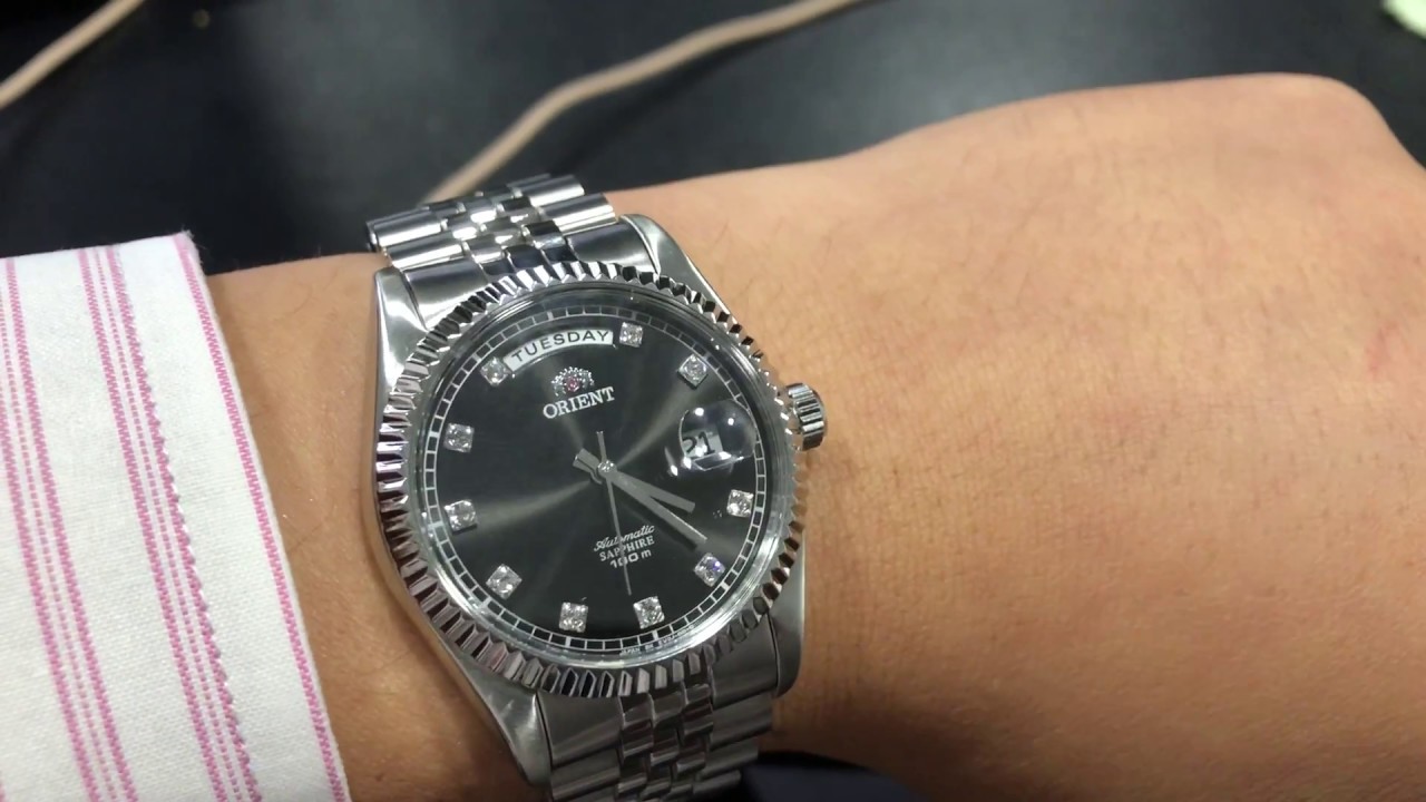 orient president classic automatic sapphire watch