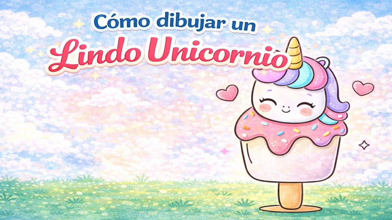 Cómo dibujar un unicornio cute fácil y rápido