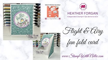 How to make a diagonal split front fun fold card with Flight & Airy Sale-A-Bration 2024 DSP