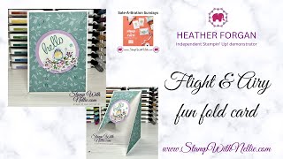 How to make a diagonal split front fun fold card with Flight & Airy Sale-A-Bration 2024 DSP