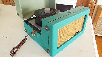 RCA 45 record player playing a stack of 45