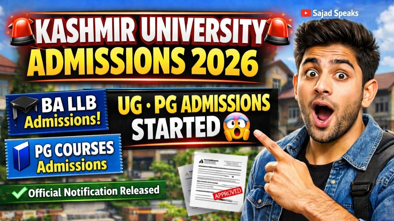 Kashmir University UG PG Admissions 2026 Started Must Watch & Share Video 