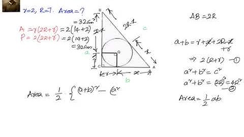 Formula to find the area of right angle triangle given circum radius and In radius