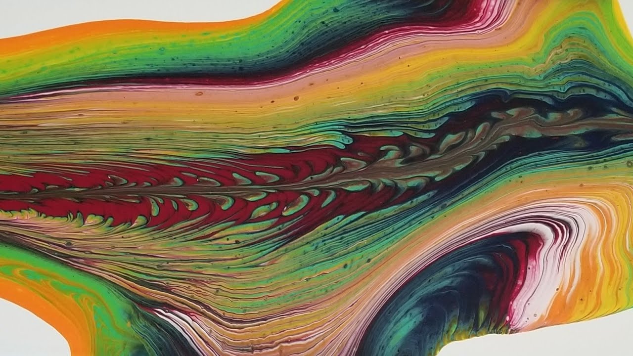 (54) ACRYLIC POURING - Waterfall Pour with Negative Space - SOHO Paints ...