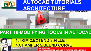 PART 10-MODIFYING TOOLS IN AUTOCAD (TRIM,EXTEND,FILLET,CHAMFER,BLENDCURVE)