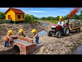 DIY Mini Tractor Making Bricks &amp; Bridge Construction | Amazing Science Project | @SojoCreator 