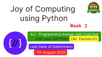 NPTEL The Joy of Computing using python week 2 all 3 programming assignment answer with link of code