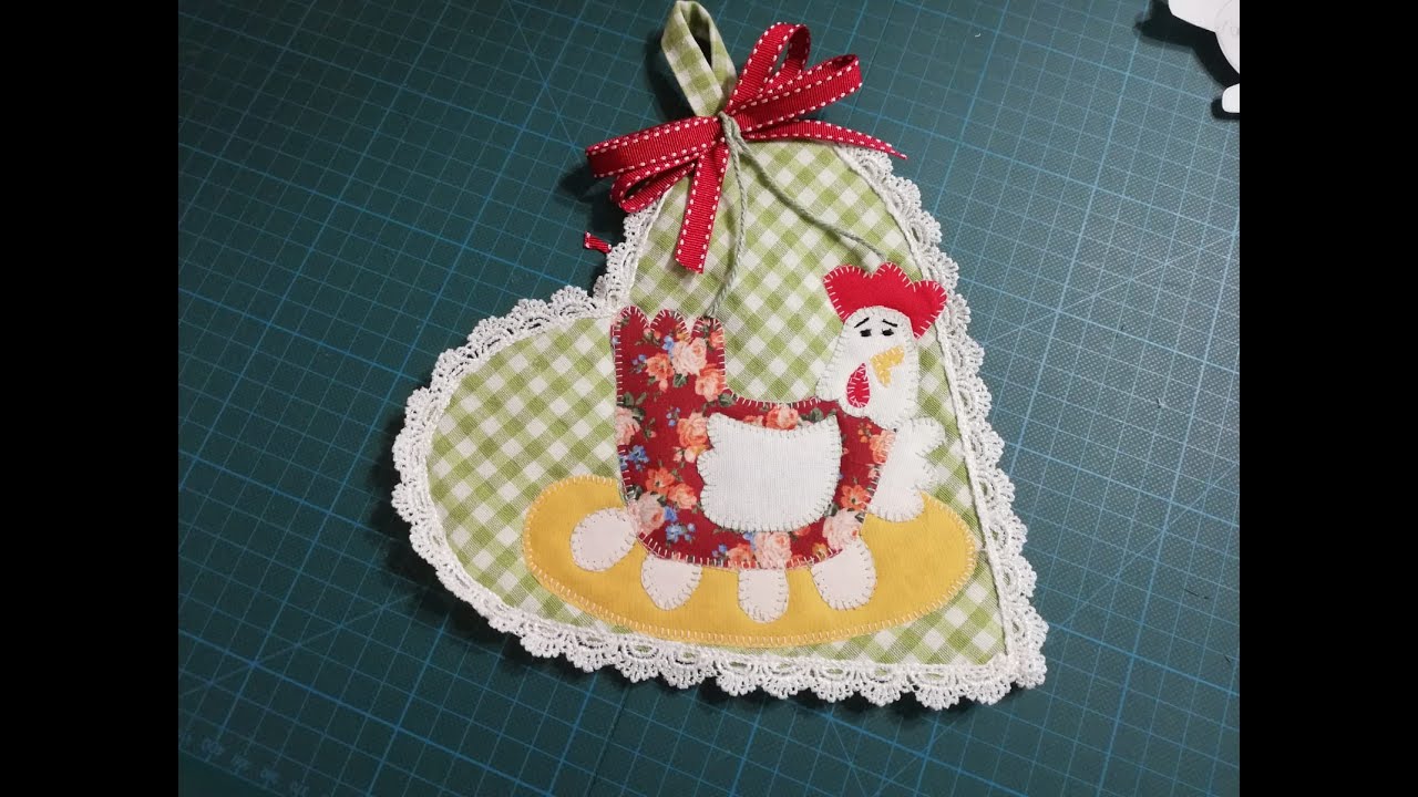 239🎀Presina cuore gallina country + cartamodello GRATIS