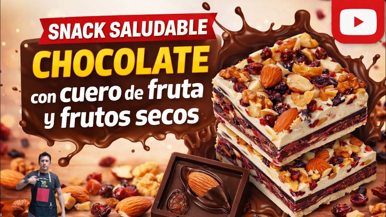 Snacks de chocolate con cuero de Fruta y frutos secos, DELICIOSO y saludable 