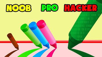 Pencil Rush 3D Gameplay - NOOB vs PRO vs HACKER (iOS/Android)