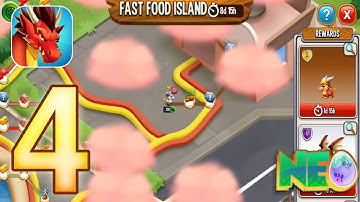 Dragon City: Gameplay Walkthrough Part 4 - Fast Food Island (iOS, Android)