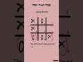 TIC-TAC-TOE Puzzle Solution #shorts #puzzlesolving
