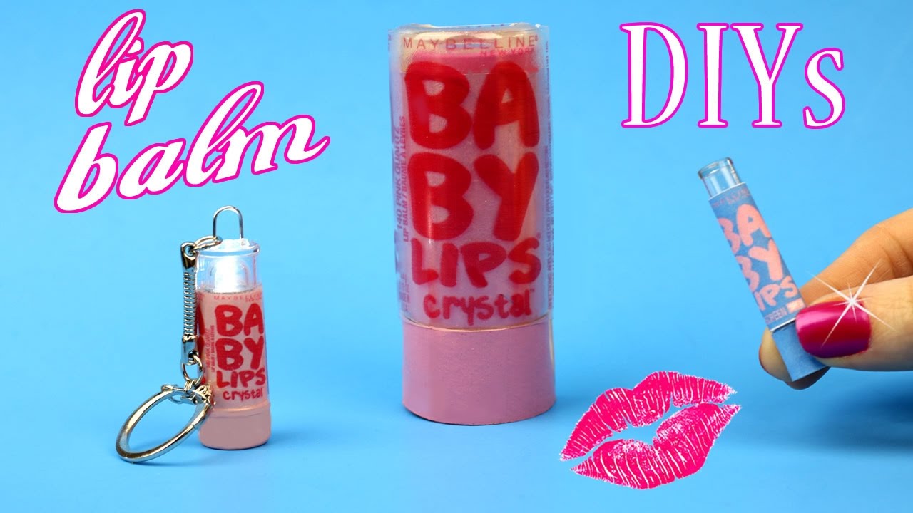 DIY School Supplies - 3 Lip Balm DIYs (Mini Notebook, Mini Pen & Keychain)  Baby Lips DIY Crafts 