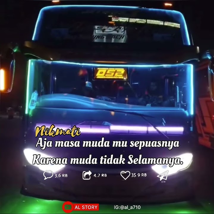 Story wa gemerlap lampu Bus malam 30 detik||literasi Bus