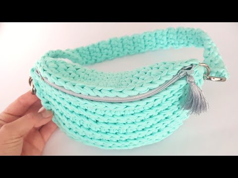 Crochet waist belt bag tutorial