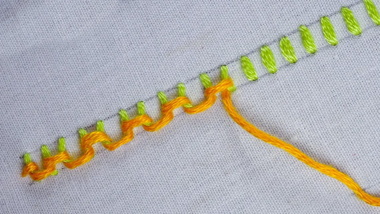 basic hand Embroidery lock stitch tutorial - YouTube