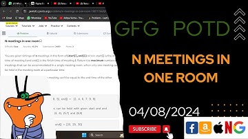 N meetings in one room | gfg potd today | POTD | GFG Problem of the Day | C++ |