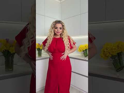 Елегантна довга сукня із широкими рукавами, розрізом попереду і поясов в комплекті, батал великі розміри, видео 1