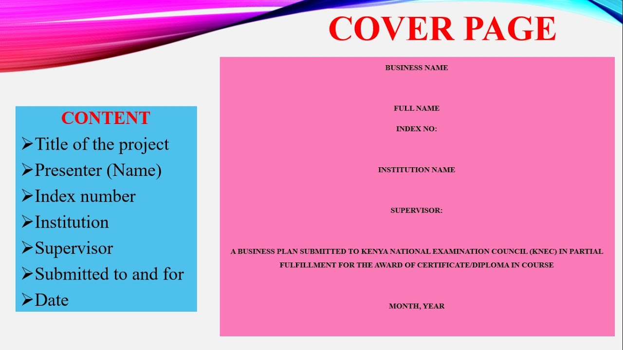 Business Plan Cover Page business-plan-cover-page