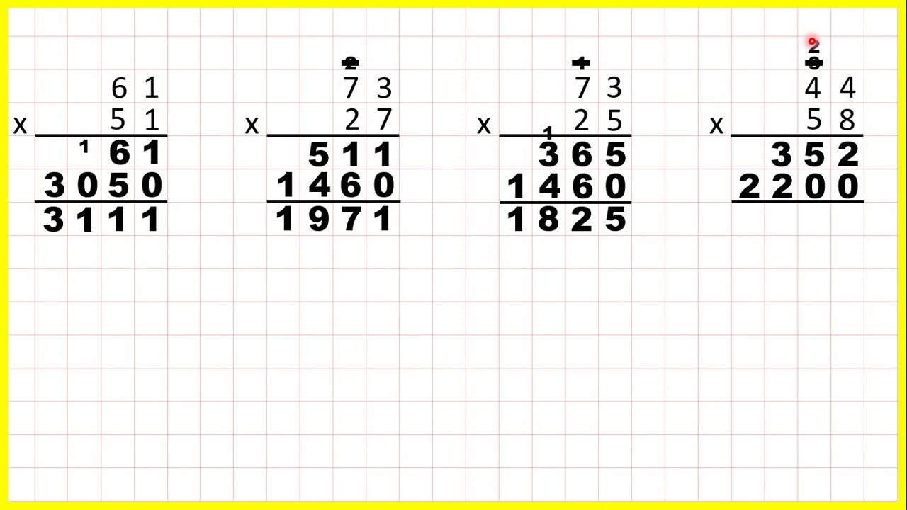 Multiply two two-digit numbers using long multiplication - YouTube