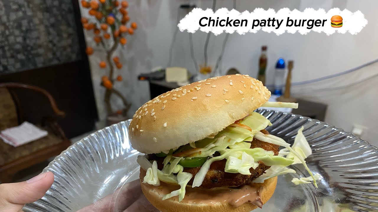 Chicken patty burger recipe 🍔 | Easy recipe 