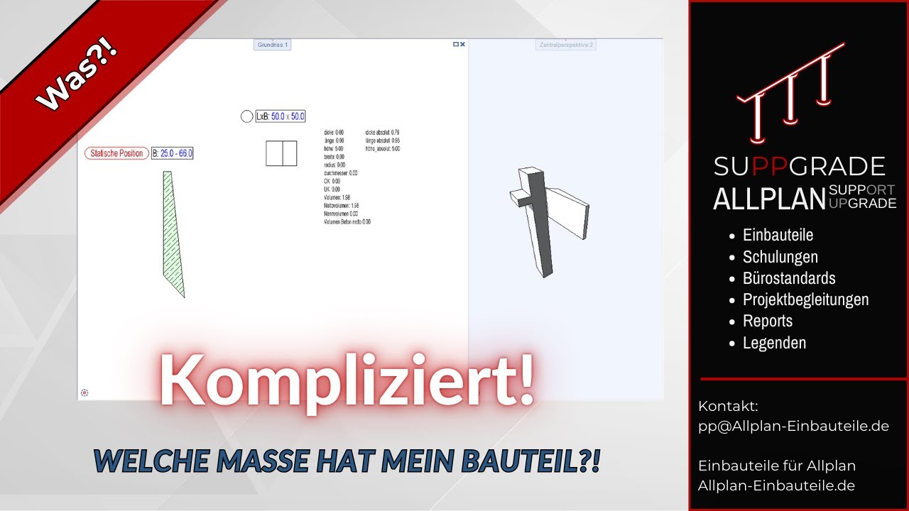 Länge oder Länge absolut?! Welche Maße haben meine Bauteile in Allplan?