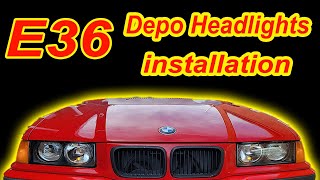 #bmw  #e36  depo headlight  Installation 4K