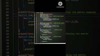 Addition of two matrices || #Addition || #c || #coder || #shorts