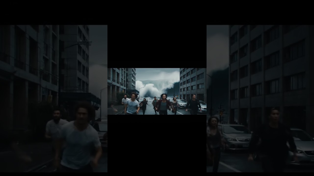 Tsunami Strikes City – People Running in Fear | Intense Cinematic Disaster Scene 🌊🎬