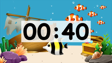 40 Second Countdown Timer Alarm Clock With Music, Timer for Kids Animal Fish