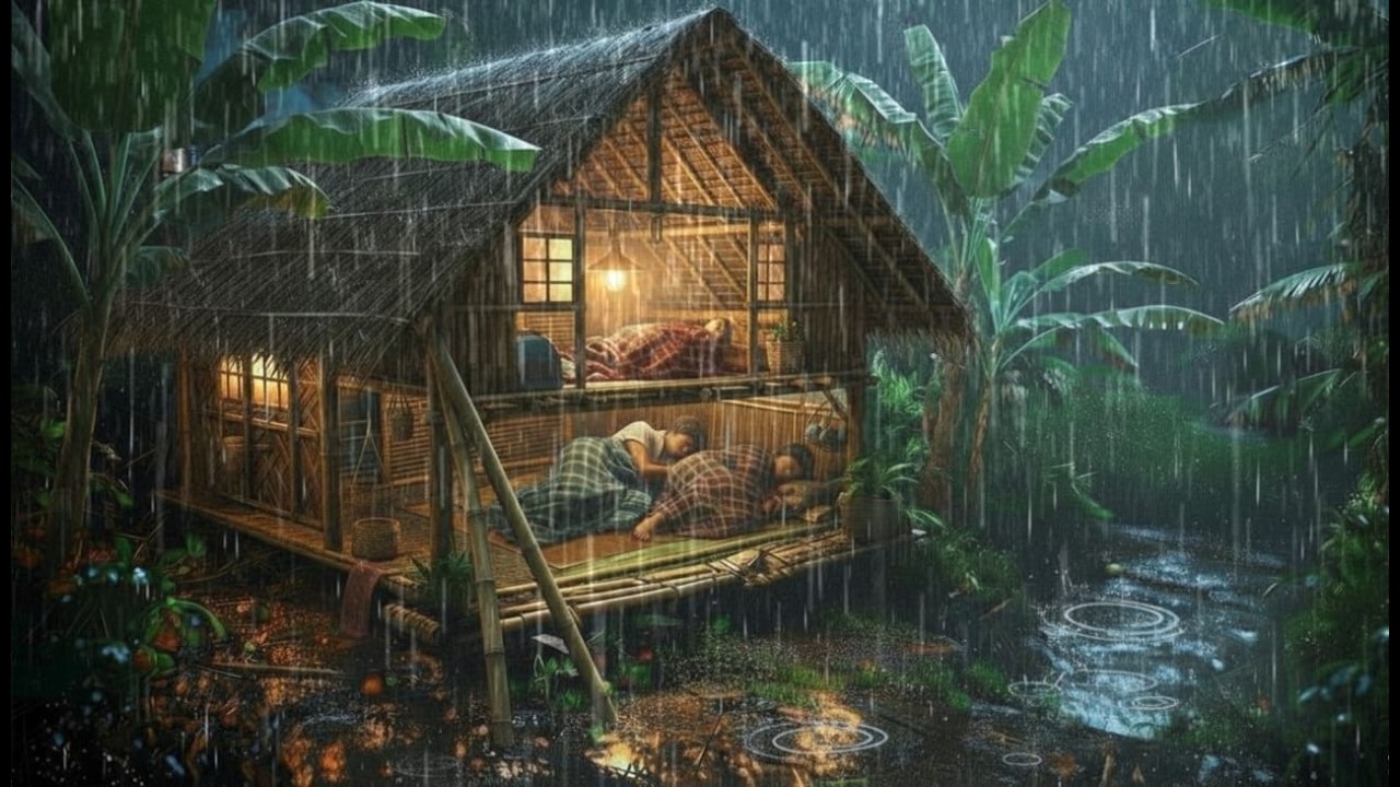 КЕМПИНГ В СИЛЬНЫЙ ДОЖДЬ И ГРОЗУ // Пытаюсь построить рыболовное укрытие, ловлю рыбу и креветок