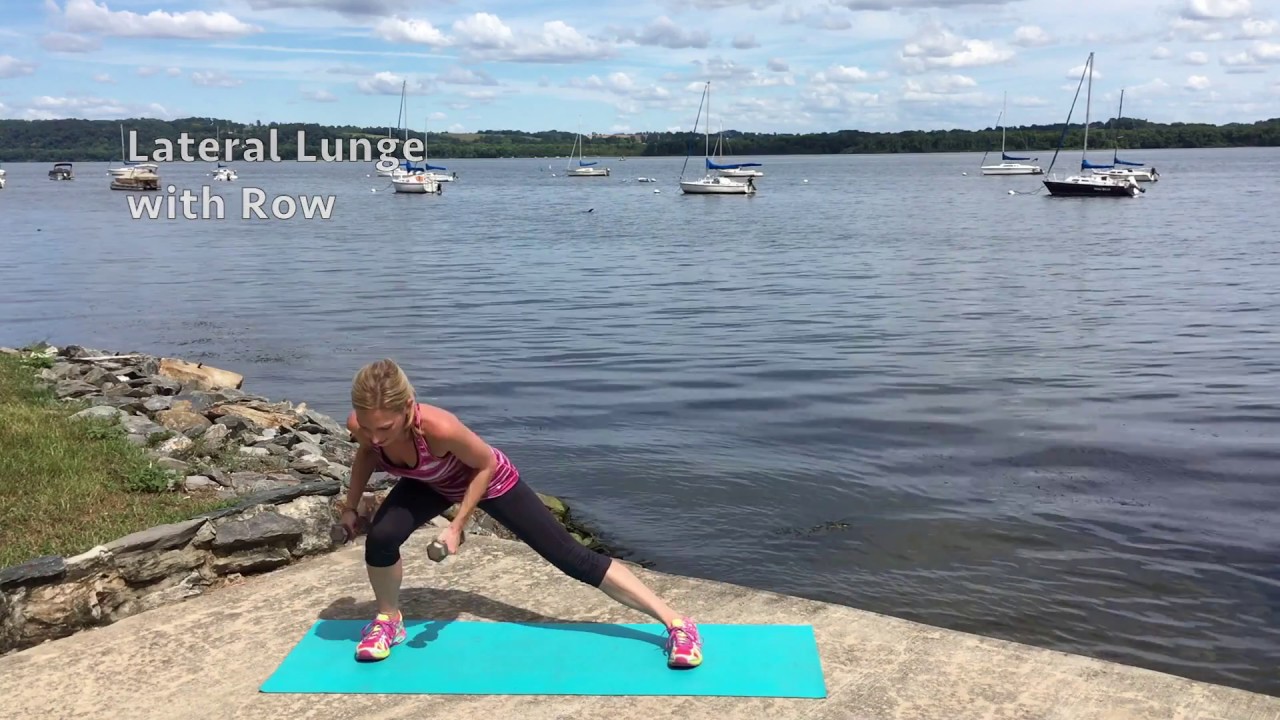 Lateral Lunge with Row - YouTube