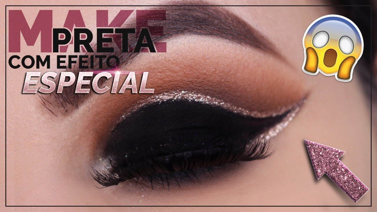 OLHO PRETO COM efeito profissional CUT GLITTER - CARNAVAL LUXO