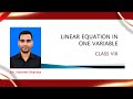 Linear equation in one variable - 8th class