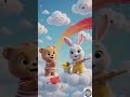 Cute Bear &amp; Bunny Painting Rainbow Clouds! 🧸🐰🎨 | Fun Kids Cartoon #kidsshorts #shorts