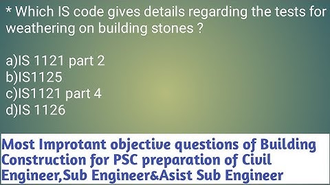 Most improtant objective  question for PSC or MCQ preparation||Sub Engineer