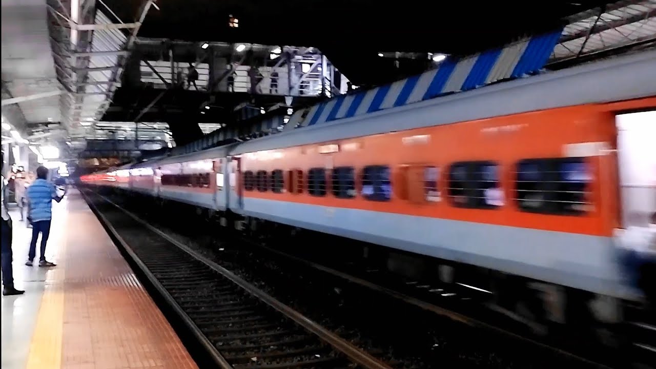 A Beautiful Night Capture Of 12111 Amravati SF Express Crossing Slowly ...
