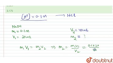 A certain mixture of HCl and CH_3-COOH is 0.1 M in each of the acids.20 ml of this solution is t...