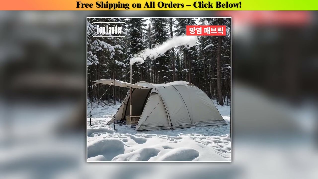 Fireproof 2 Person Winter Tent Hot Tent Waterproof Tunnel Dome Tent with Stove Jack and Snow Skirt