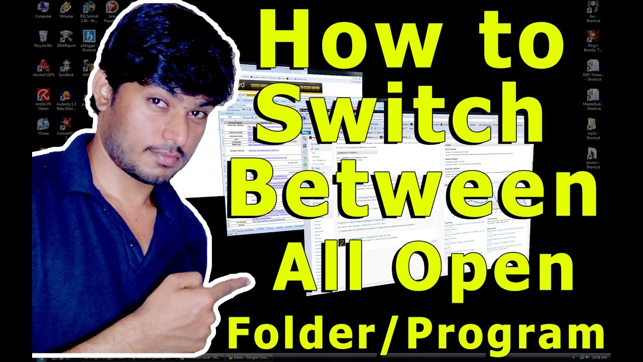 How to Switch Between All Open Folder/Program/Chrome (Shortcuts) - YouTube