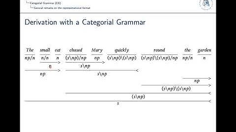Grammatical Theory: Session 10: Categorial Grammar (CG)