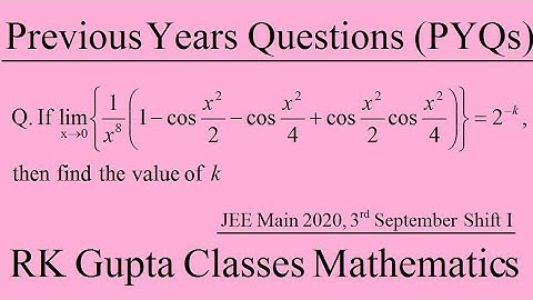 JEE Main PYQs # 4 | Previous Years Questions | JEE Main 2020, 3rd September Shift-I