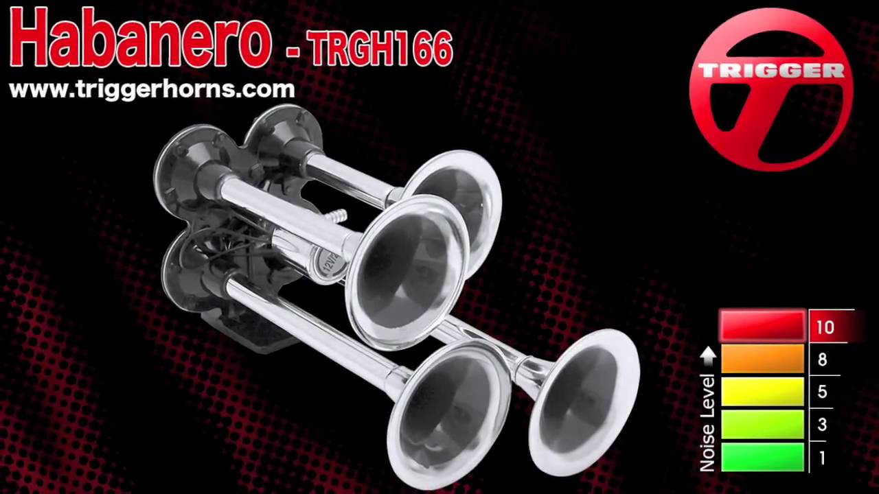 Trigger Horns™ Habanero™ 4 Trumpet High Output Train Horn w/ Valve - TRGH166