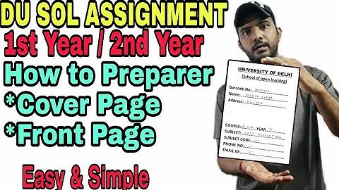 Sol Assignment Kaise Banaye | How to Create cover Page/Front page of Assignment