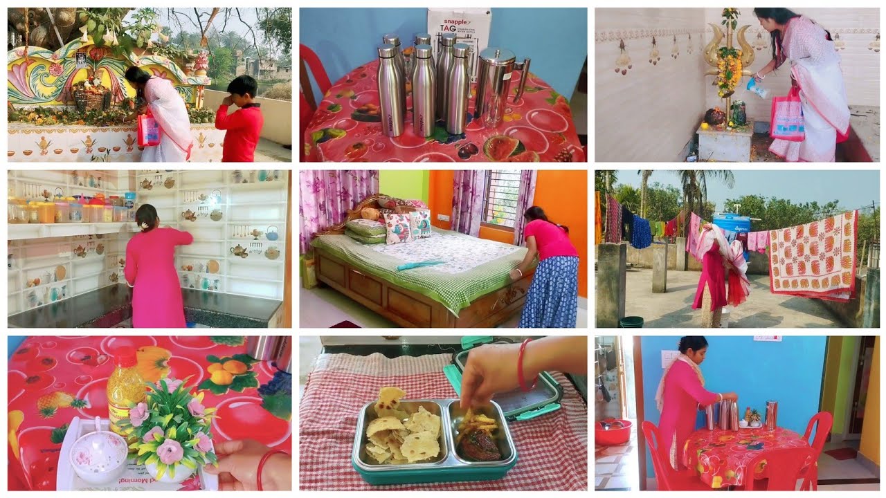 ব্যাস্ত সকালের রুটিন।ভোর সকালে উঠে শিব পুজো করে ছাদ ভর্তি জামাকাপড় কেচে রান্না করলাম সাথে বাকিসব কাজ